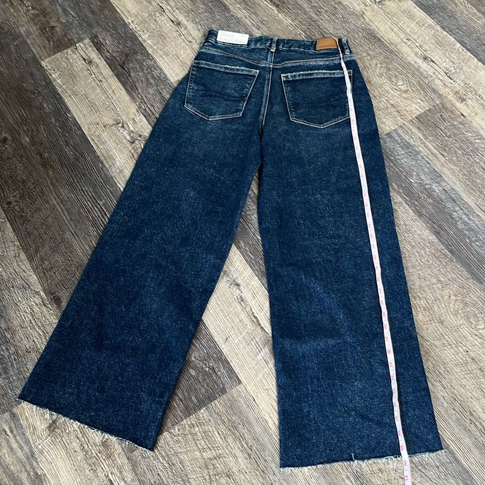 American Eagle Curvy Super High Rise Baggy Blue Women Jeans Size 28 / 6 New - Picture 11 of 11